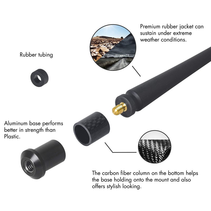 RYDONAIR Short Antenna Compatible with Harley Davidson 1989-2025, Internal Copper Coil for Enhanced Reception, 7 inches Rubber Antenna Replacement - Image 4